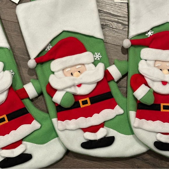 NWT Ashland Christmas Stocking with Santa - Set of 3 - Picture 1 of 7